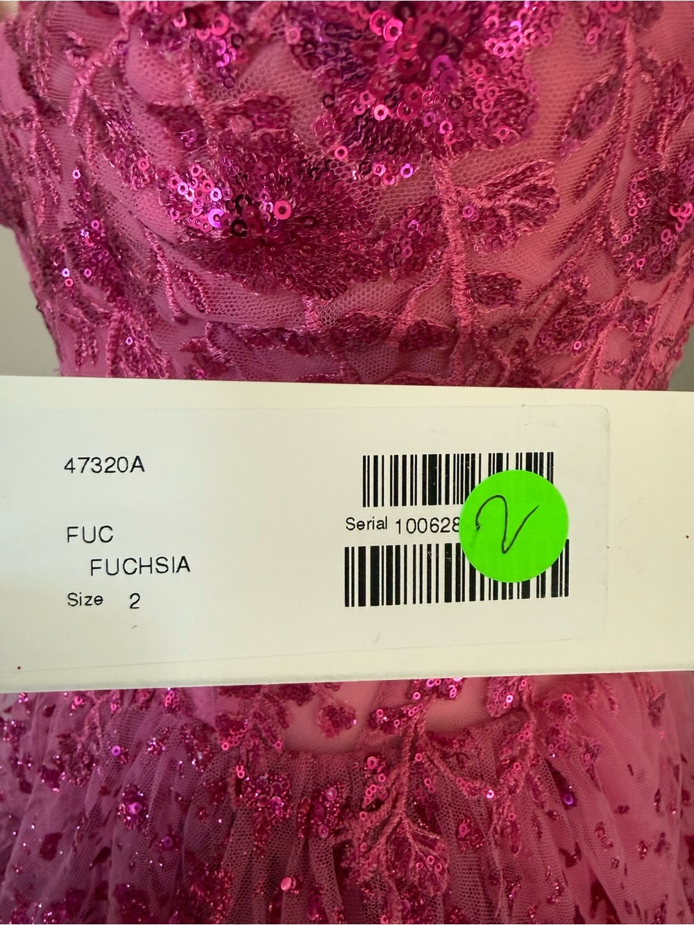 NWT Jovani Ballgown in Tiered Fuschia Pink Barbie Sparkle Dreams - Picture 10 of 10